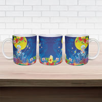 Palau Ceramic Mug Jellyfish with Coral Reefs Ocean Vibe and Tapa Pattern LT03 - Polynesian Pride