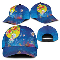 Palau Classic Cap Jellyfish with Coral Reefs Ocean Vibe and Tapa Pattern LT03 - Polynesian Pride