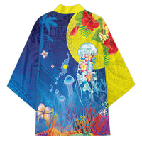 Palau Kimono Jellyfish with Coral Reefs Ocean Vibe and Tapa Pattern LT03 - Polynesian Pride