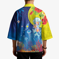 Palau Kimono Jellyfish with Coral Reefs Ocean Vibe and Tapa Pattern LT03 - Polynesian Pride