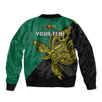 Custom Papua New Guinea Enga Province Bomber Jacket PNG Birds Of Paradise Polynesian Arty Style LT03 - Polynesian Pride