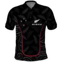 Custom New Zealand Rugby Polo Shirt Maori All Black Championship 2024 and Silver Fern LT03 Black - Polynesian Pride