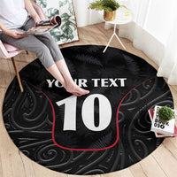 Custom New Zealand Rugby Round Carpet Maori All Black Championship 2024 and Silver Fern LT03 - Polynesian Pride