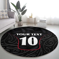 Custom New Zealand Rugby Round Carpet Maori All Black Championship 2024 and Silver Fern LT03 - Polynesian Pride