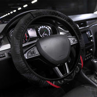 New Zealand Rugby Steering Wheel Cover Maori All Black Championship 2024 and Silver Fern LT03 Universal Fit Black - Polynesian Pride