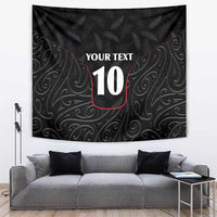 Custom New Zealand Rugby Tapestry Maori All Black Championship 2024 and Silver Fern LT03 Black - Polynesian Pride