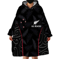 Custom New Zealand Rugby Wearable Blanket Hoodie Maori All Black Championship 2024 and Silver Fern LT03 - Polynesian Pride