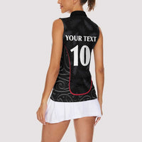 Custom New Zealand Rugby Women Sleeveless Polo Shirt Maori All Black Championship 2024 and Silver Fern LT03 - Polynesian Pride