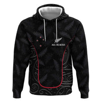 Custom New Zealand Rugby Zip Hoodie - Maori All Black Championship 2024 and Silver Fern LT03 Pullover Hoodie Black - Polynesian Pride