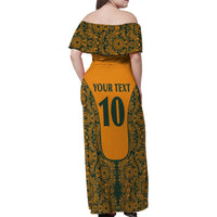 Custom Australia Rugby Championship 2024 Family Matching Off Shoulder Maxi Dress and Hawaiian Shirt Aboriginal Art Tattoo Pattern LT03 - Polynesian Pride