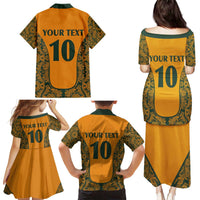 Custom Australia Rugby Championship 2024 Family Matching Puletasi and Hawaiian Shirt Aboriginal Art Tattoo Pattern LT03 - Polynesian Pride
