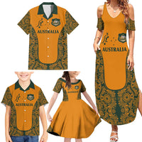 Custom Australia Rugby Championship 2024 Family Matching Summer Maxi Dress and Hawaiian Shirt Aboriginal Art Tattoo Pattern LT03 - Polynesian Pride