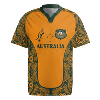 Custom Australia Rugby Championship 2024 Rugby Jersey Aboriginal Art Tattoo Pattern LT03 Yellow - Polynesian Pride