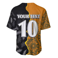Custom New Zealand and Australia Rugby Championship 2024 Baseball Jersey Maori Warrior and Kangaroo Mascot with Fern Aboriginal LT03 - Polynesian Pride
