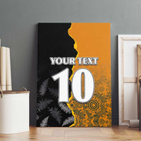 Custom New Zealand and Australia Rugby Championship 2024 Canvas Wall Art Maori Warrior and Kangaroo Mascot with Fern Aboriginal LT03 - Polynesian Pride