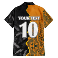 Custom New Zealand and Australia Rugby Championship 2024 Hawaiian Shirt Maori Warrior and Kangaroo Mascot with Fern Aboriginal LT03 - Polynesian Pride