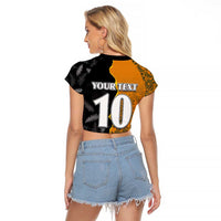 Custom New Zealand and Australia Rugby Championship 2024 Raglan Cropped T Shirt Maori Warrior and Kangaroo Mascot with Fern Aboriginal LT03 - Polynesian Pride