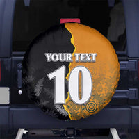 Custom New Zealand and Australia Rugby Championship 2024 Spare Tire Cover Maori Warrior and Kangaroo Mascot with Fern Aboriginal LT03 - Polynesian Pride