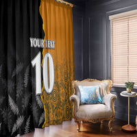 Custom New Zealand and Australia Rugby Championship 2024 Window Curtain Maori Warrior and Kangaroo Mascot with Fern Aboriginal LT03 - Polynesian Pride