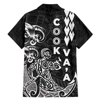 Cook Islands Va'a Polynesian Art Tattoo Family Matching Short Sleeve Bodycon Dress and Hawaiian Shirt Black Color LT03 - Polynesian Pride