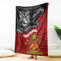 Maori King Movement Blanket Ko Te Mana Motuhake Emblem with Moko and Polynesian Art Tattoo LT03 - Polynesian Pride