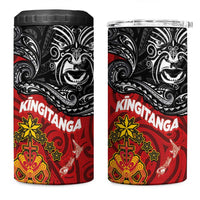 Maori King Movement 4 in 1 Can Cooler Tumbler Ko Te Mana Motuhake Emblem with Moko and Polynesian Art Tattoo LT03 One Size: 16 oz Red - Polynesian Pride