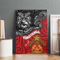 Maori King Movement Canvas Wall Art Ko Te Mana Motuhake Emblem with Moko and Polynesian Art Tattoo LT03 - Polynesian Pride
