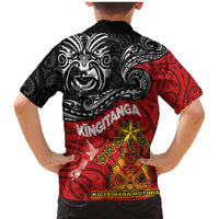 Maori King Movement Family Matching Mermaid Dress and Hawaiian Shirt Ko Te Mana Motuhake Emblem with Moko and Polynesian Art Tattoo LT03 - Polynesian Pride