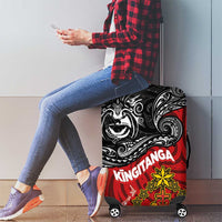 Maori King Movement Luggage Cover Ko Te Mana Motuhake Emblem with Moko and Polynesian Art Tattoo LT03 - Polynesian Pride