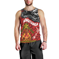 Maori King Movement Men Tank Top Ko Te Mana Motuhake Emblem with Moko and Polynesian Art Tattoo LT03 - Polynesian Pride