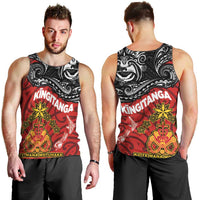 Maori King Movement Men Tank Top Ko Te Mana Motuhake Emblem with Moko and Polynesian Art Tattoo LT03 - Polynesian Pride