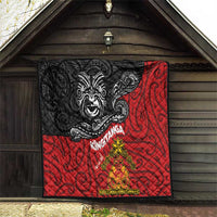 Maori King Movement Quilt Ko Te Mana Motuhake Emblem with Moko and Polynesian Art Tattoo LT03 - Polynesian Pride