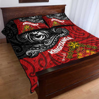 Maori King Movement Quilt Bed Set Ko Te Mana Motuhake Emblem with Moko and Polynesian Art Tattoo LT03 - Polynesian Pride