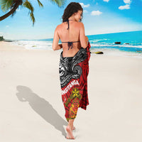 Maori King Movement Sarong Ko Te Mana Motuhake Emblem with Moko and Polynesian Art Tattoo LT03 - Polynesian Pride
