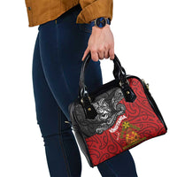Maori King Movement Shoulder Handbag Ko Te Mana Motuhake Emblem with Moko and Polynesian Art Tattoo LT03 - Polynesian Pride