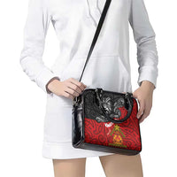 Maori King Movement Shoulder Handbag Ko Te Mana Motuhake Emblem with Moko and Polynesian Art Tattoo LT03 - Polynesian Pride