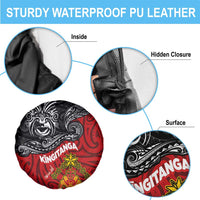 Maori King Movement Spare Tire Cover Ko Te Mana Motuhake Emblem with Moko and Polynesian Art Tattoo LT03 - Polynesian Pride