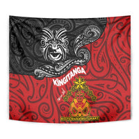 Maori King Movement Tapestry Ko Te Mana Motuhake Emblem with Moko and Polynesian Art Tattoo LT03 - Polynesian Pride