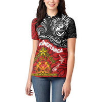 The Kingitanga - Maori King Movement Women Polo Shirt Ko Te Mana Motuhake Emblem with Moko and Polynesian Art Tattoo