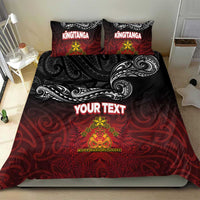 Personalised Maori King Movement Bedding Set Ko Te Mana Motuhake Emblem with Silver Ferns and Polynesian Art Tattoo LT03 - Polynesian Pride