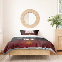 Personalised Maori King Movement Bedding Set Ko Te Mana Motuhake Emblem with Silver Ferns and Polynesian Art Tattoo LT03 - Polynesian Pride