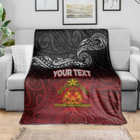 Personalised Maori King Movement Blanket Ko Te Mana Motuhake Emblem with Silver Ferns and Polynesian Art Tattoo LT03 - Polynesian Pride