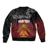 Personalised Maori King Movement Bomber Jacket Ko Te Mana Motuhake Emblem with Silver Ferns and Polynesian Art Tattoo LT03 - Polynesian Pride