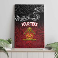 Personalised Maori King Movement Canvas Wall Art Ko Te Mana Motuhake Emblem with Silver Ferns and Polynesian Art Tattoo LT03 - Polynesian Pride