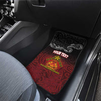 Personalised Maori King Movement Car Mats Ko Te Mana Motuhake Emblem with Silver Ferns and Polynesian Art Tattoo LT03 - Polynesian Pride