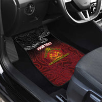 Personalised Maori King Movement Car Mats Ko Te Mana Motuhake Emblem with Silver Ferns and Polynesian Art Tattoo LT03 - Polynesian Pride