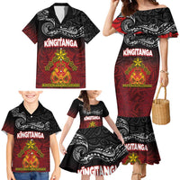 Personalised Maori King Movement Family Matching Mermaid Dress and Hawaiian Shirt Ko Te Mana Motuhake Emblem with Silver Ferns and Polynesian Art Tattoo LT03 - Polynesian Pride