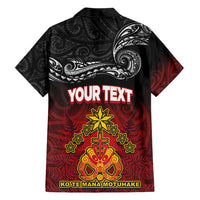 Personalised Maori King Movement Family Matching Short Sleeve Bodycon Dress and Hawaiian Shirt Ko Te Mana Motuhake Emblem with Silver Ferns and Polynesian Art Tattoo LT03 - Polynesian Pride