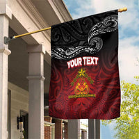 Personalised Maori King Movement Garden Flag Ko Te Mana Motuhake Emblem with Silver Ferns and Polynesian Art Tattoo LT03 House Flag Red - Polynesian Pride