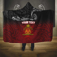 Personalised Maori King Movement Hooded Blanket Ko Te Mana Motuhake Emblem with Silver Ferns and Polynesian Art Tattoo LT03 - Polynesian Pride